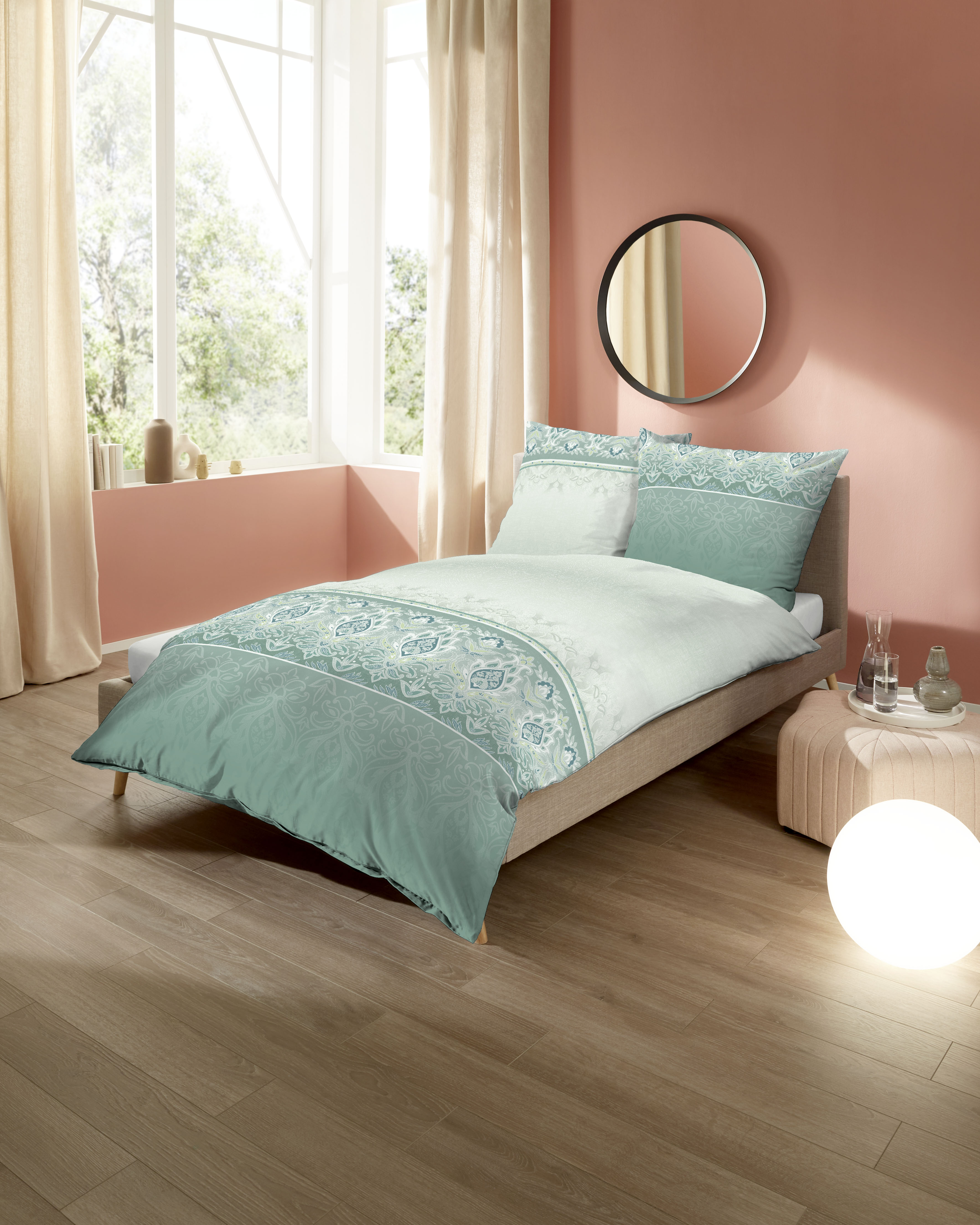 Mako Satin Bettwäsche jade-grün