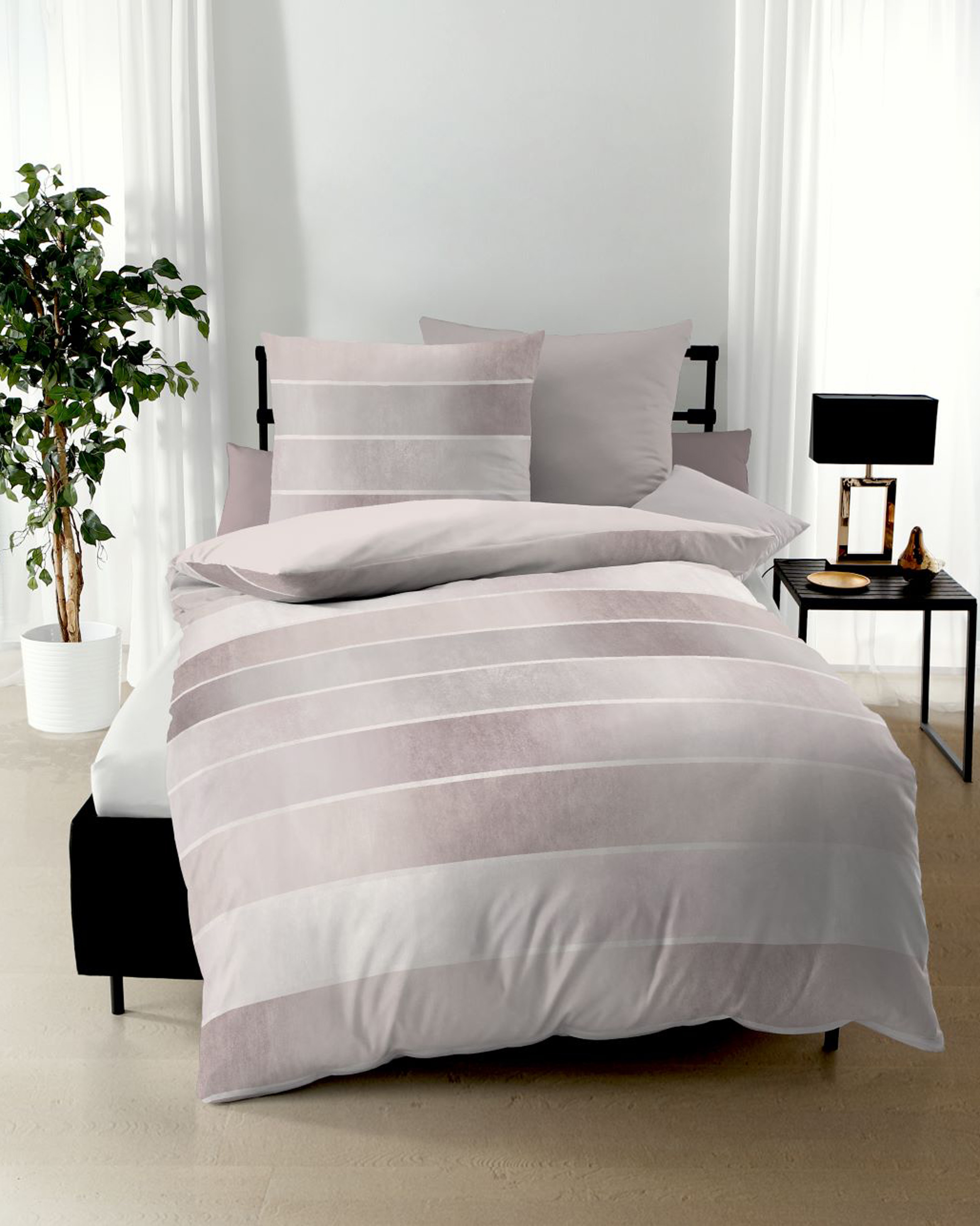 Dessin-255-Timeless-Colorit-45-rose-Mapping Biber Bettwäsche rosé