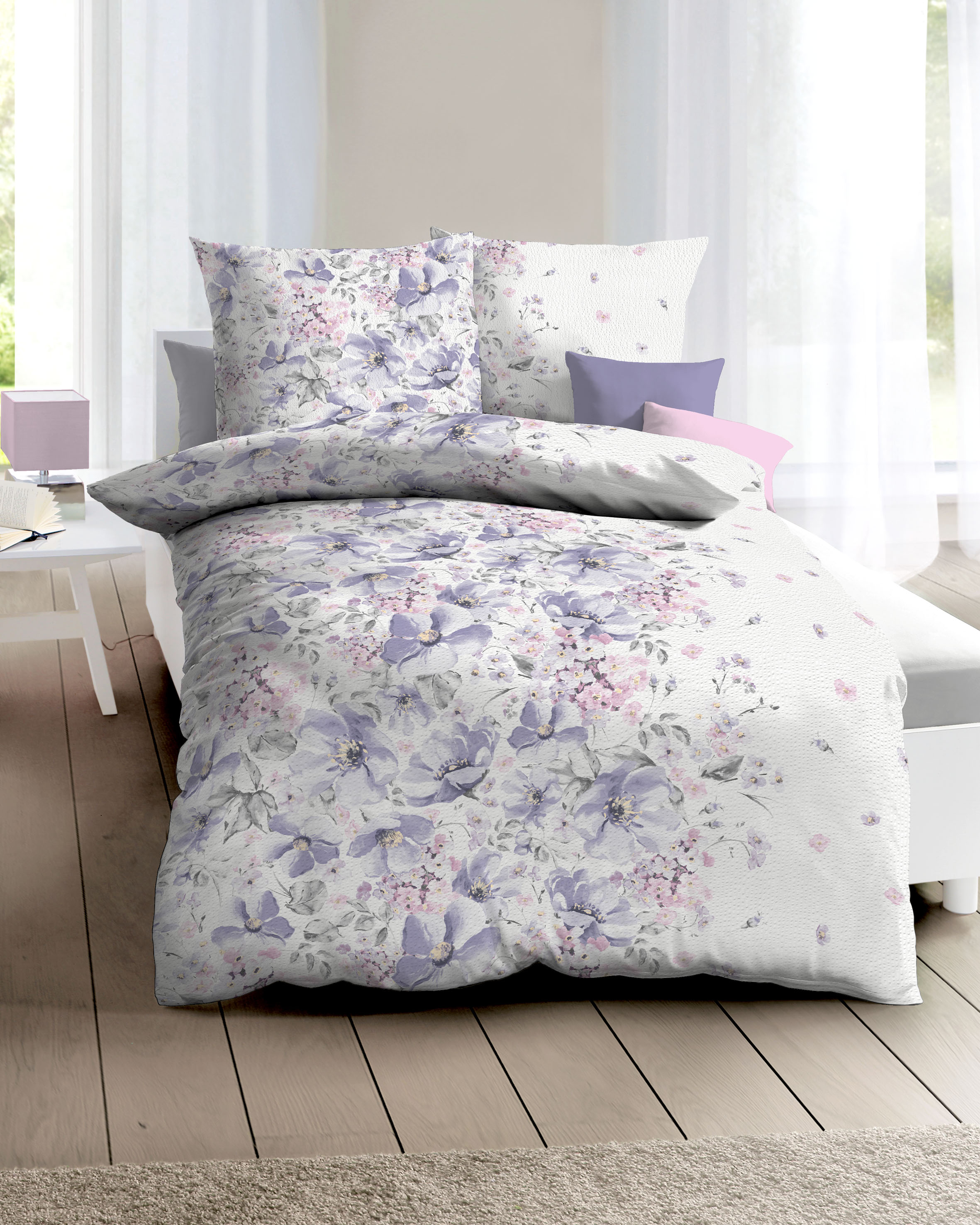 Dessin-375-Dana-Colorit-25-flieder-Mapping4 Seersucker Bettwäsche flieder