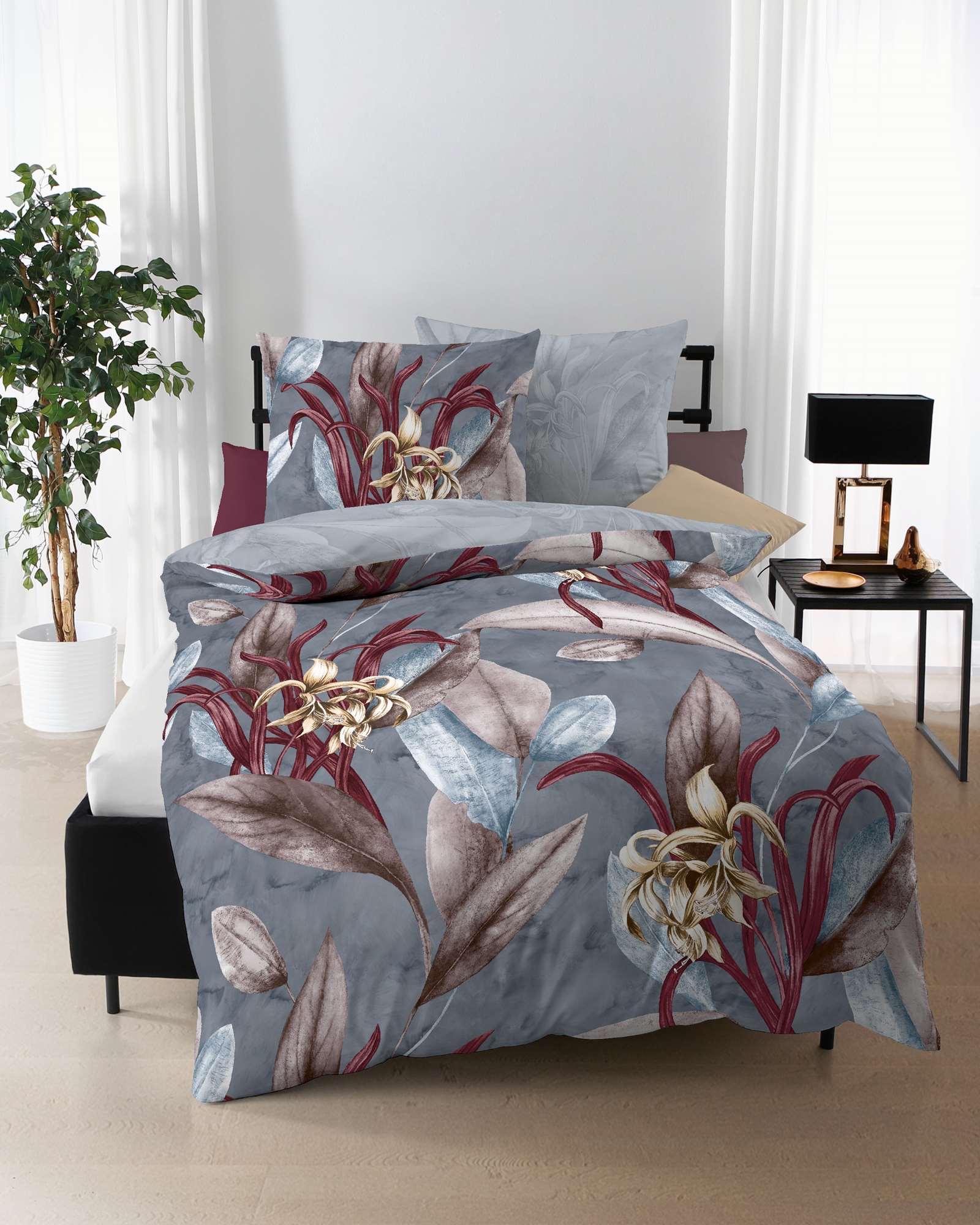 Mako-Satin-Bettwaesche-kaeppel-343-Asmara-49-schiefer Mako Satin Bettwäsche schiefer-grau