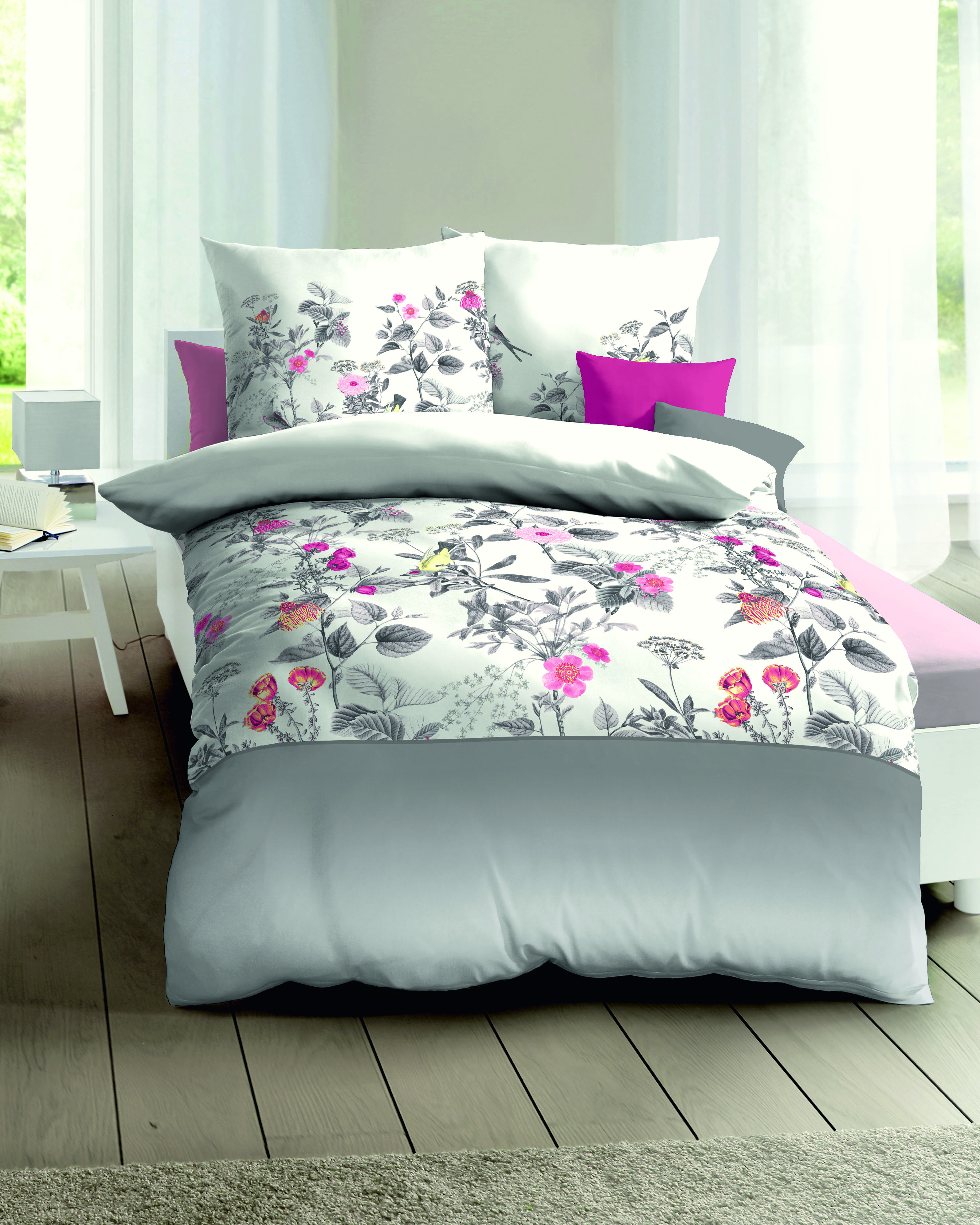 Mako Satin Bettwäsche silber