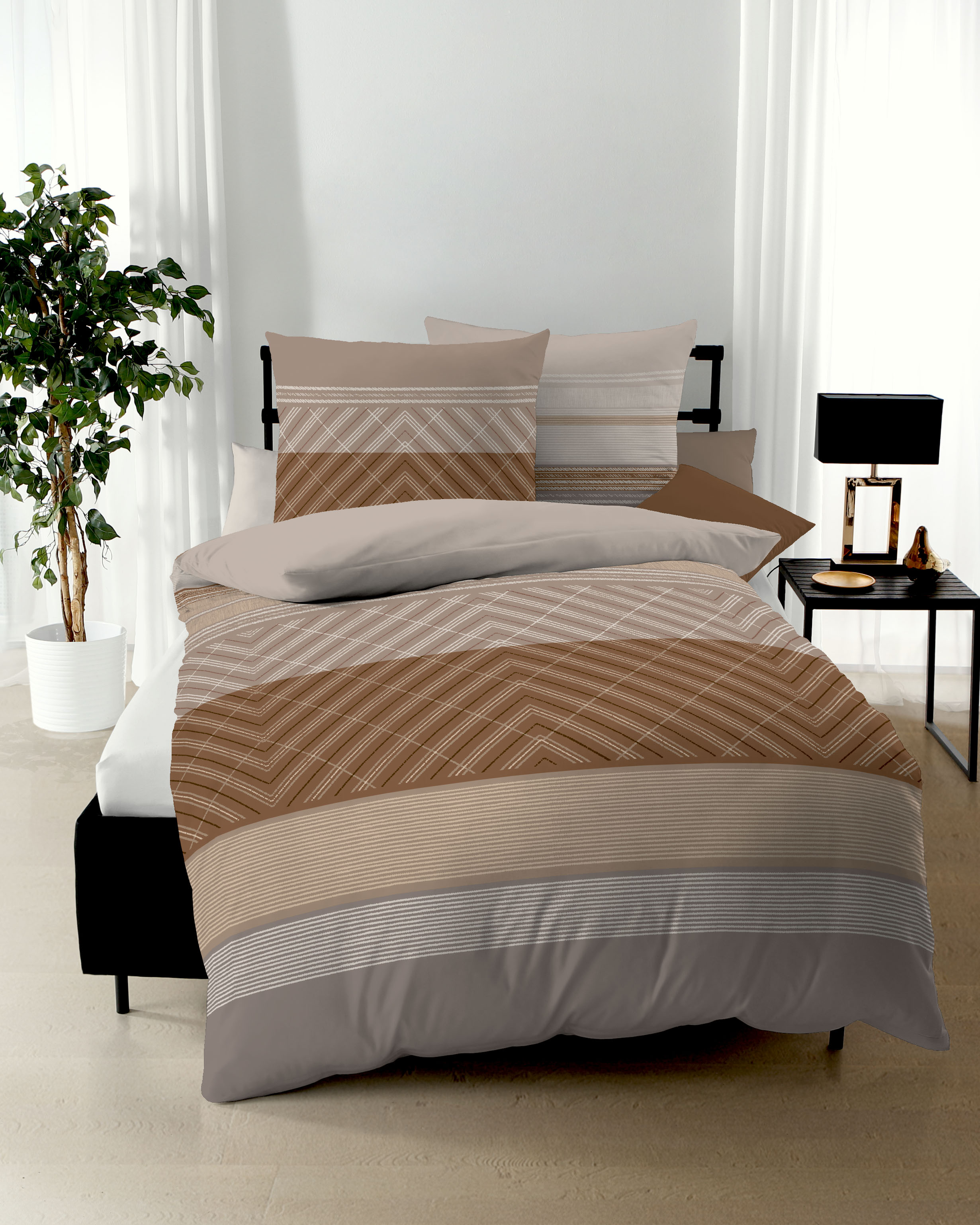 Dessin-239-Refined-Colorit-87-kupfer-Mapping Mako Satin Bettwäsche kupfer