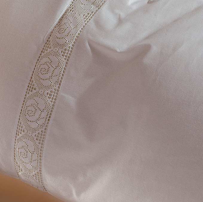 Bettwäsche Linon weiss Spitze Detailansicht