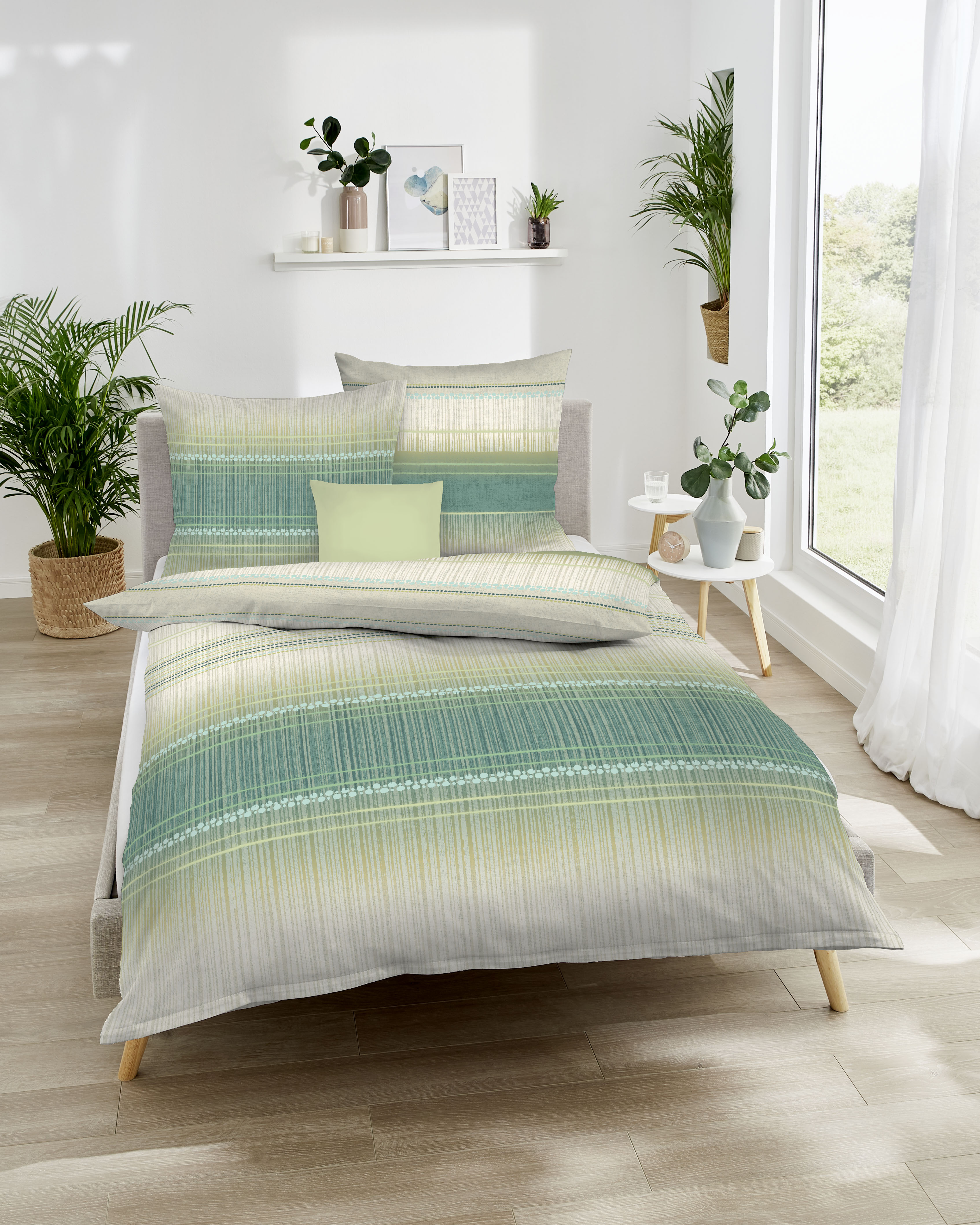 Mako Satin Bettwäsche jade-grün