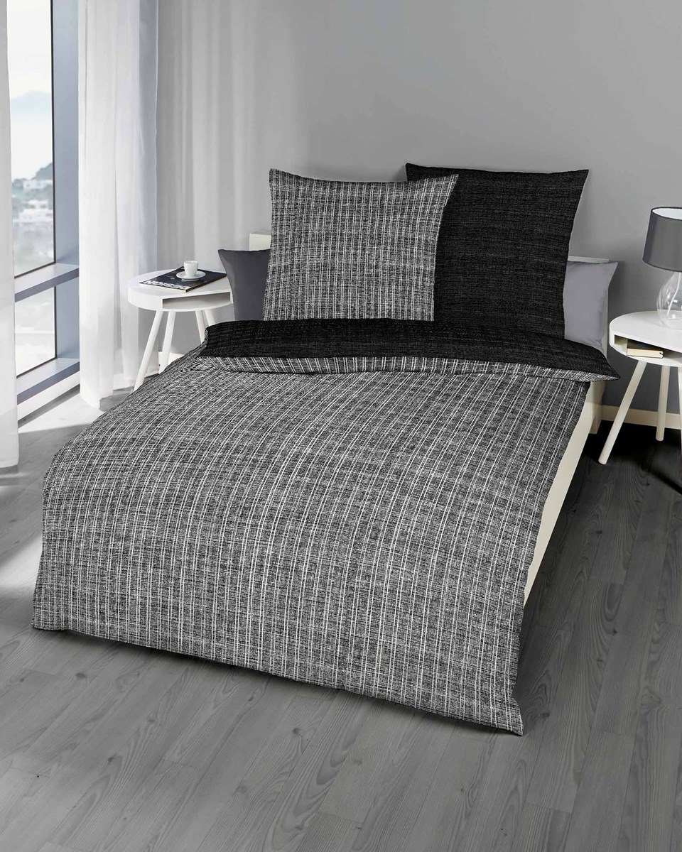 Biber-Bettwaesche-326-Eternity-Combo-10-schwarz Biber Bettwäsche Feinbiber 135x200