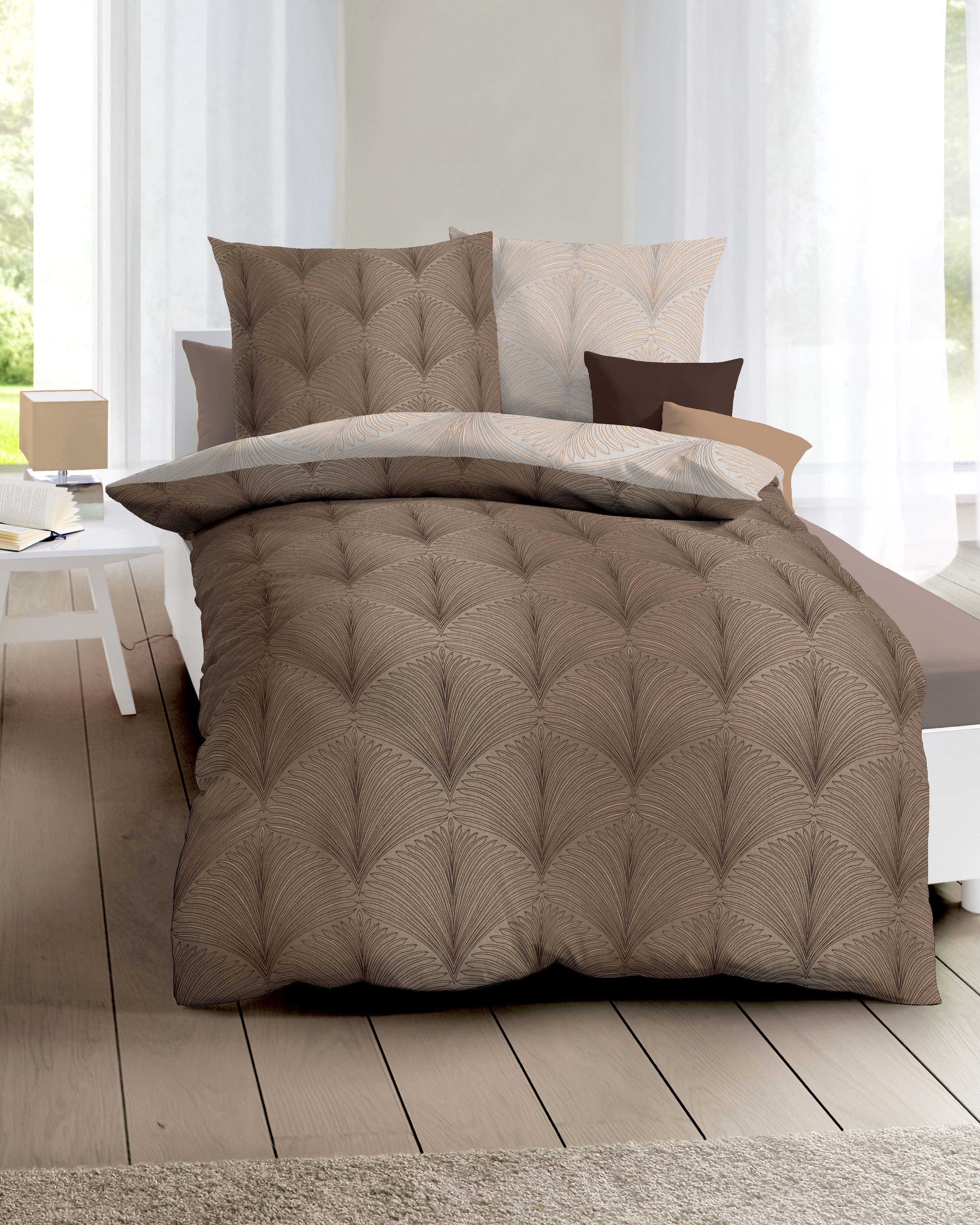 Dessin-400-Ikone-Colorit-06-braun-Mapping Biber Bettwäsche braun