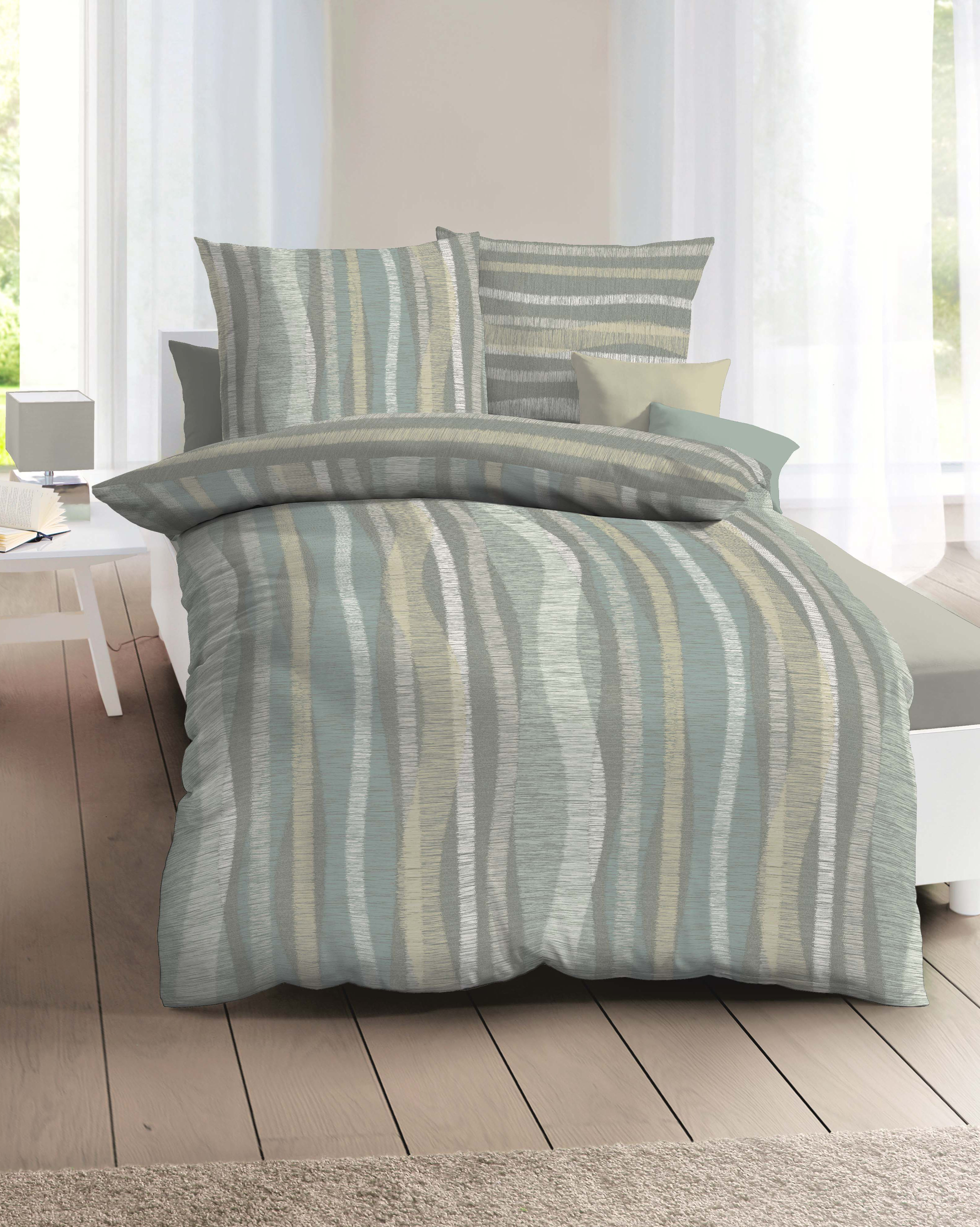 Mako Satin Bettwäsche ESSENTIAL 684-663 khaki-grün