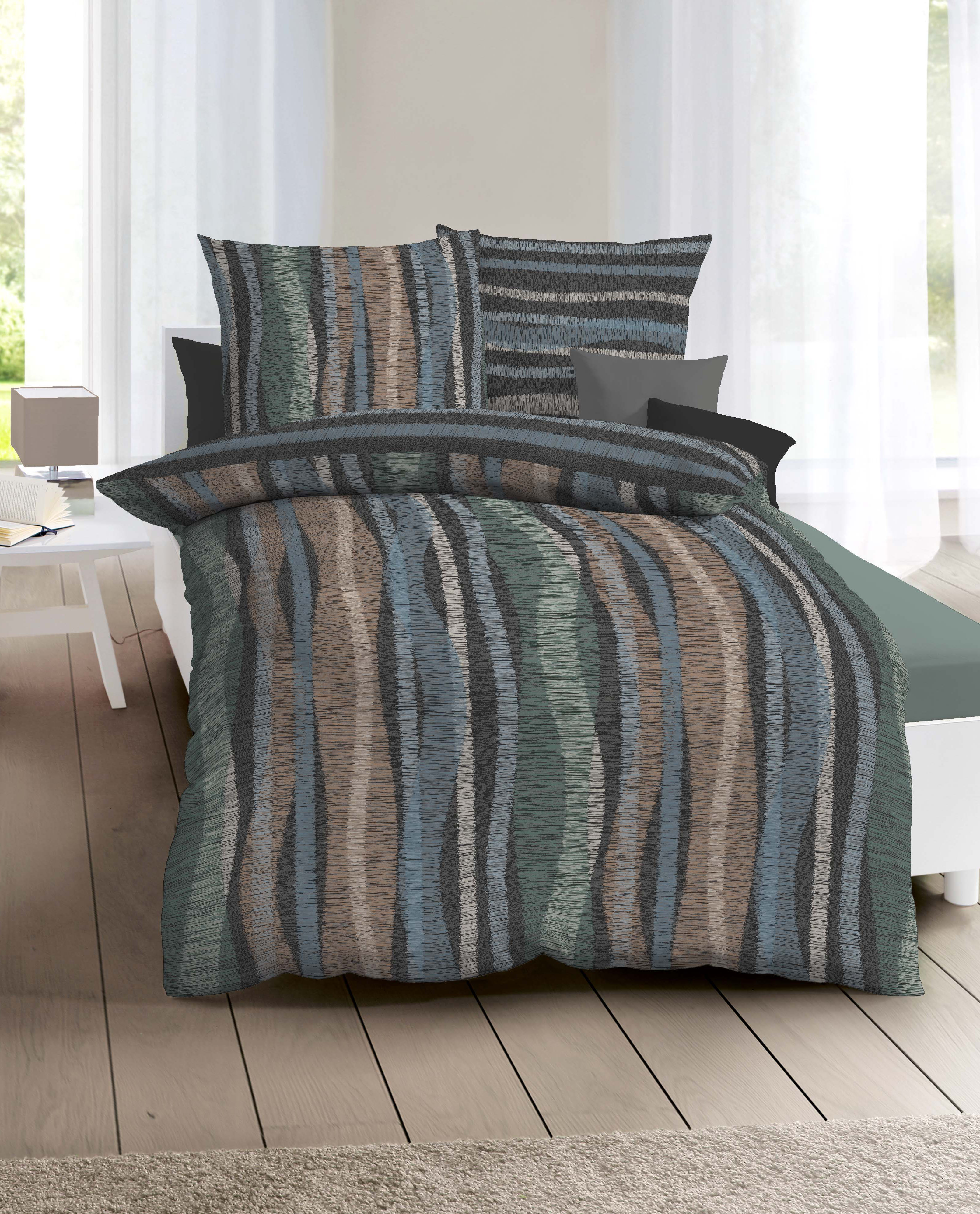 Mako Satin Bettwäsche ESSENTIAL 684-629 graphit-grau