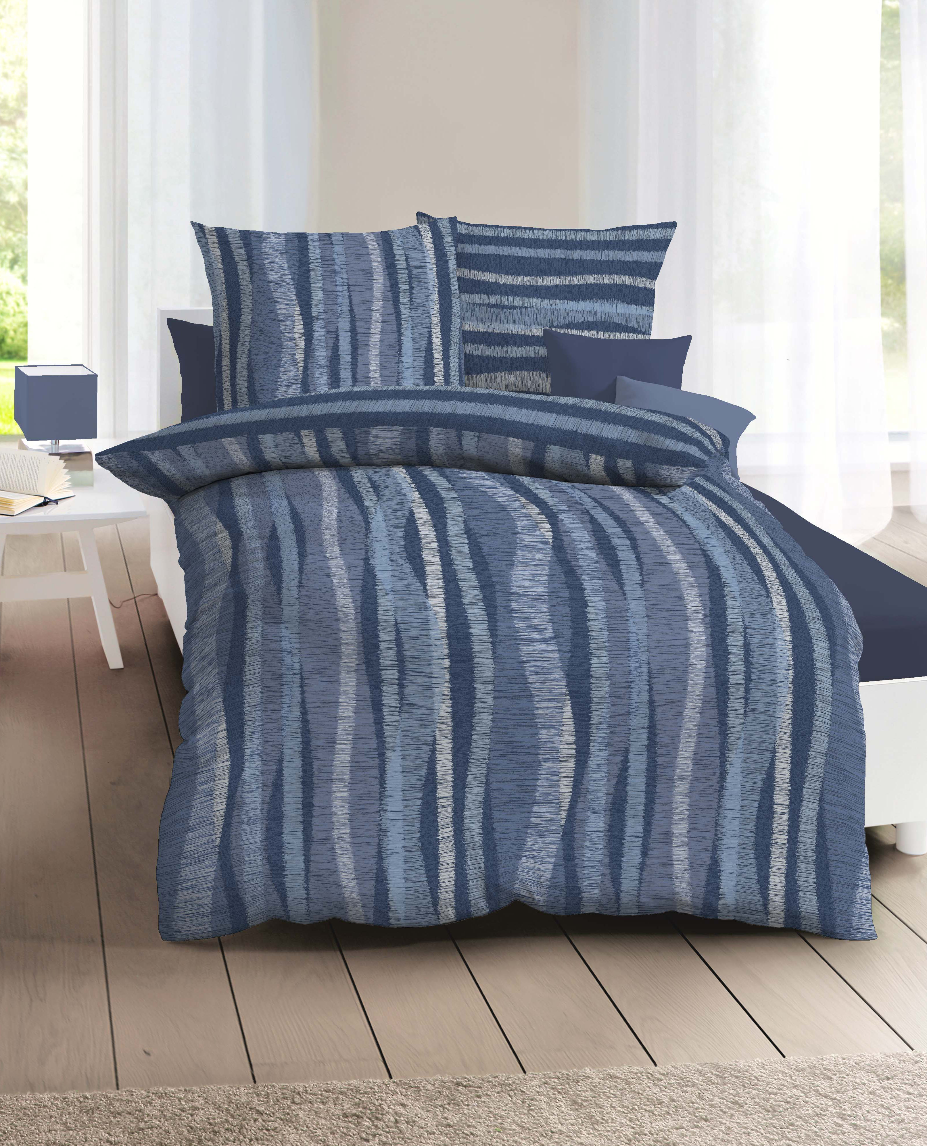 Mako Satin Bettwäsche ESSENTIAL 684-601 blau