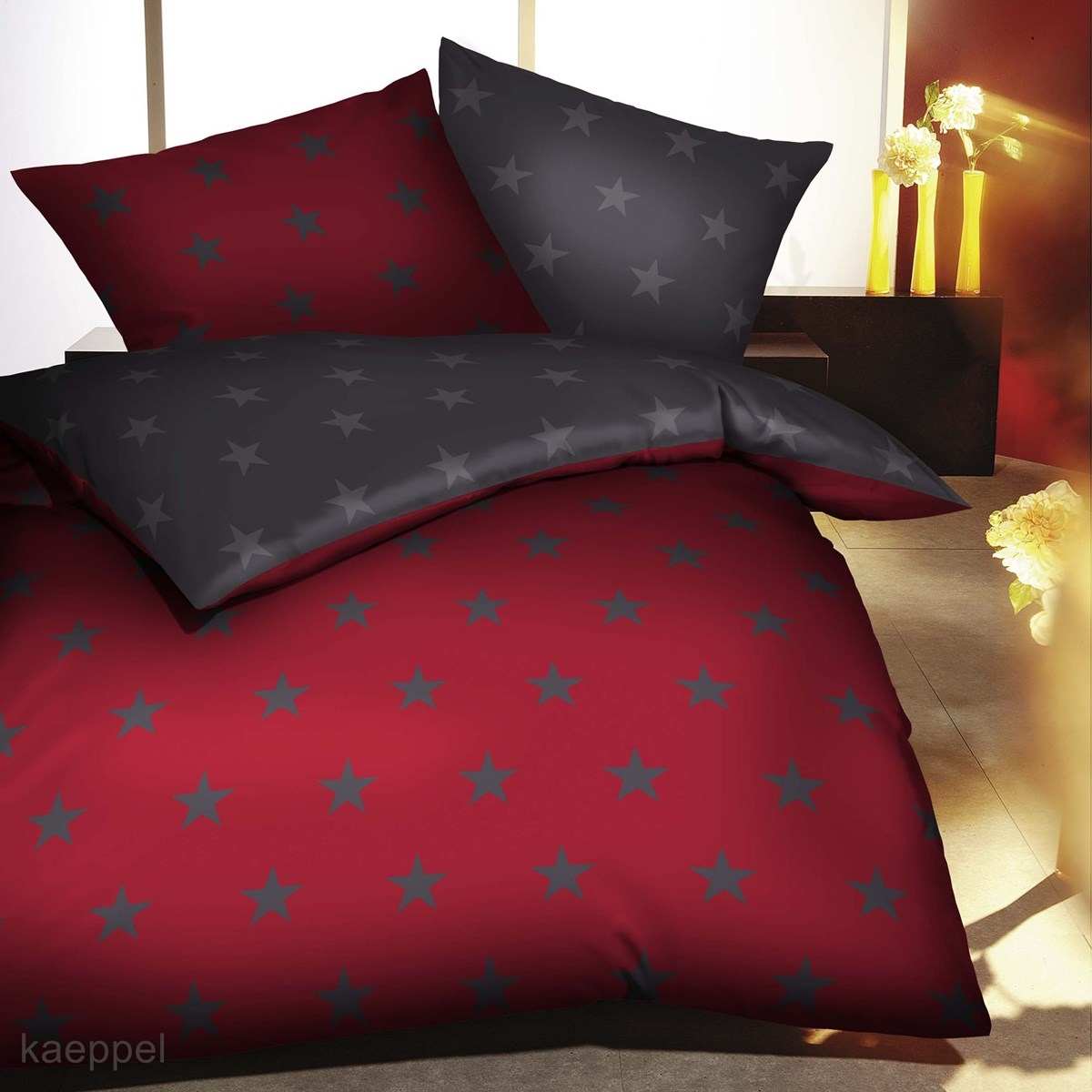 Mako Satin Bettwäsche rubin rot