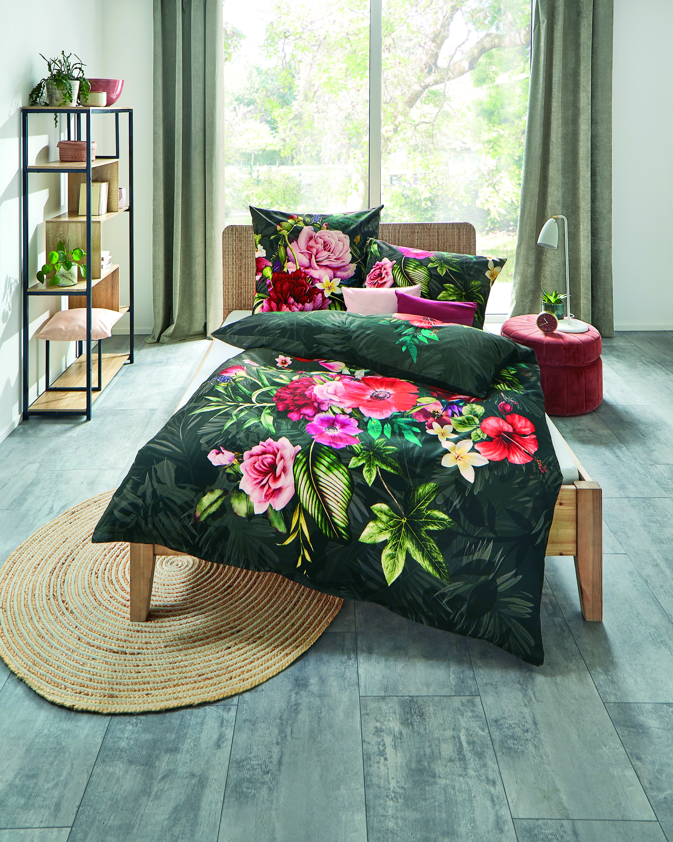 Dessin-363-Bonita-Colorit-19-anthrazit Mako Satin Bettwäsche anthrazit