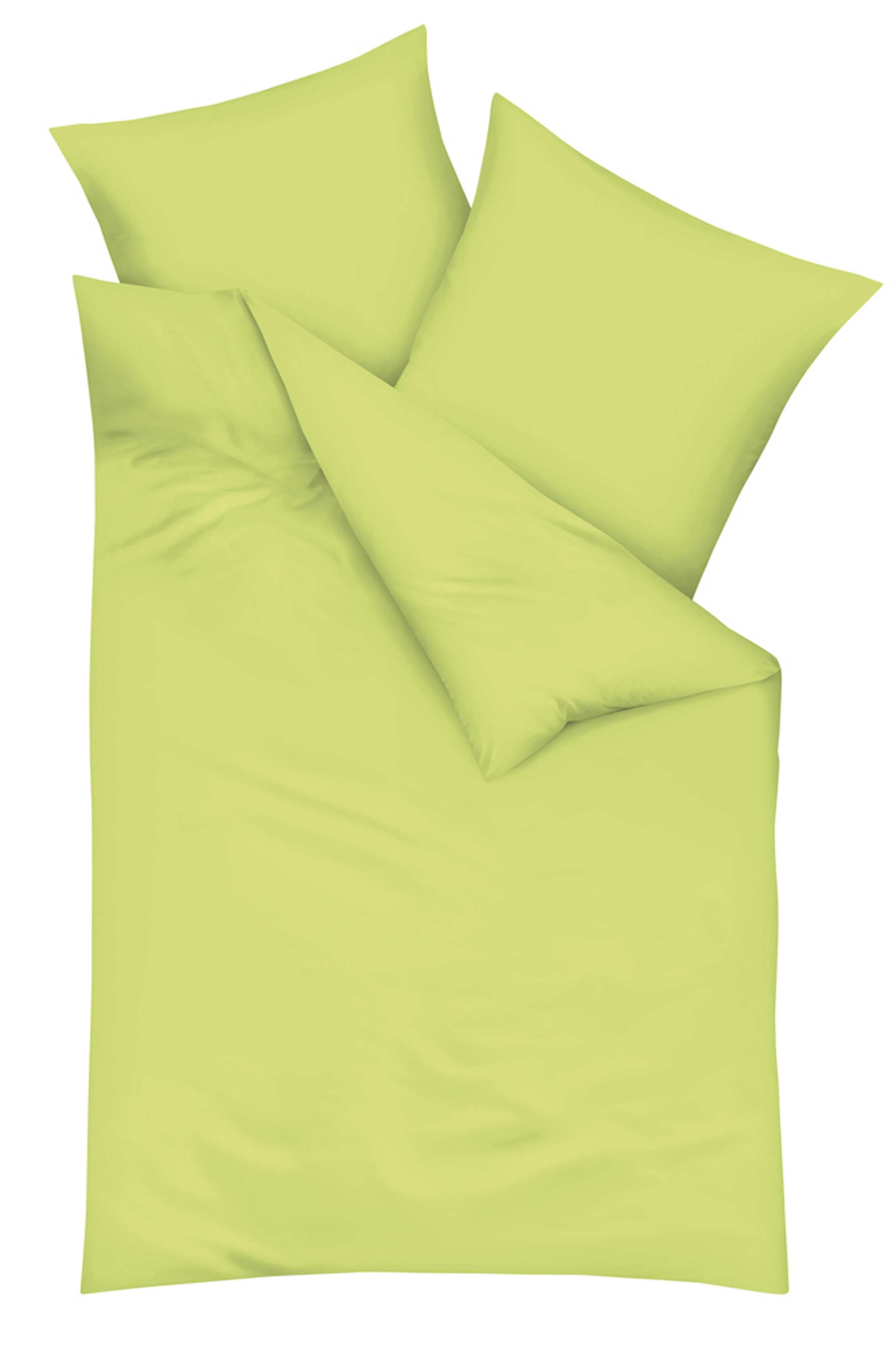 mako satin bettwäsche uni apfel gruen