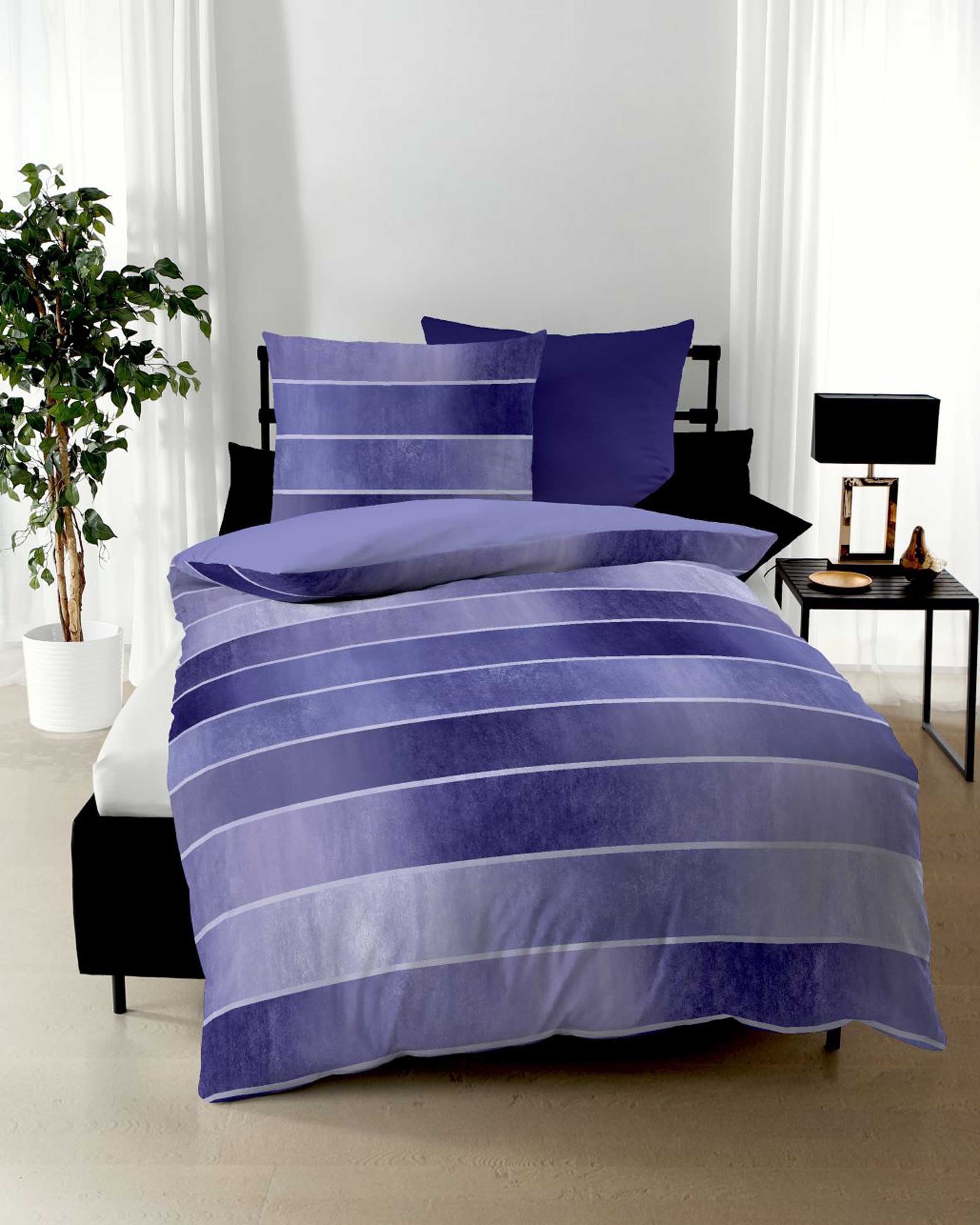 Dessin-255-Timeless-Colorit-65-violett-Mapping Biber Bettwäsche violett