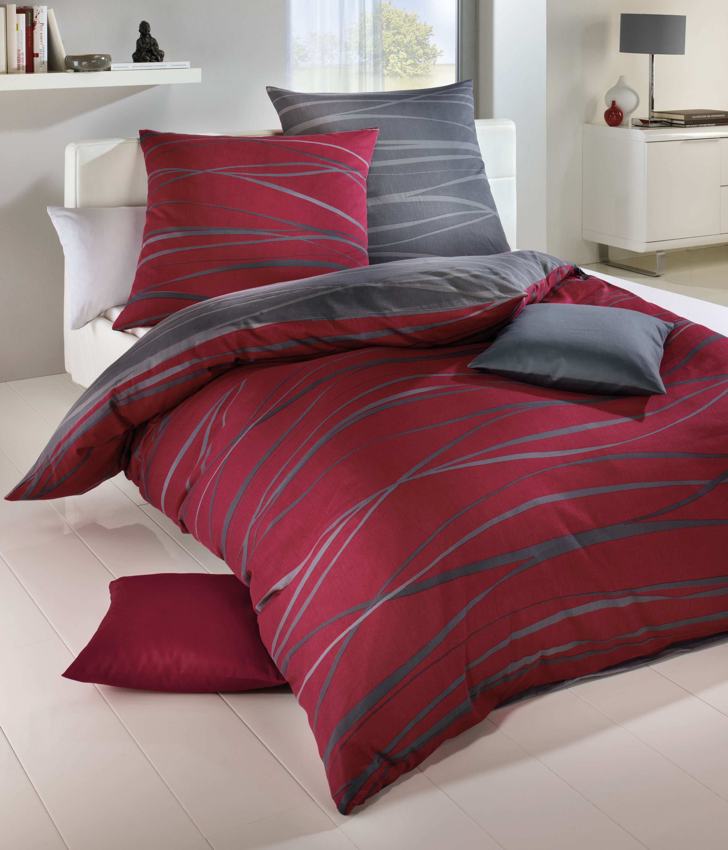 biber-bettwaesche-135x200-155x220-584-Motion-42-rubin-Biber Biber Bettwäsche rubin rot