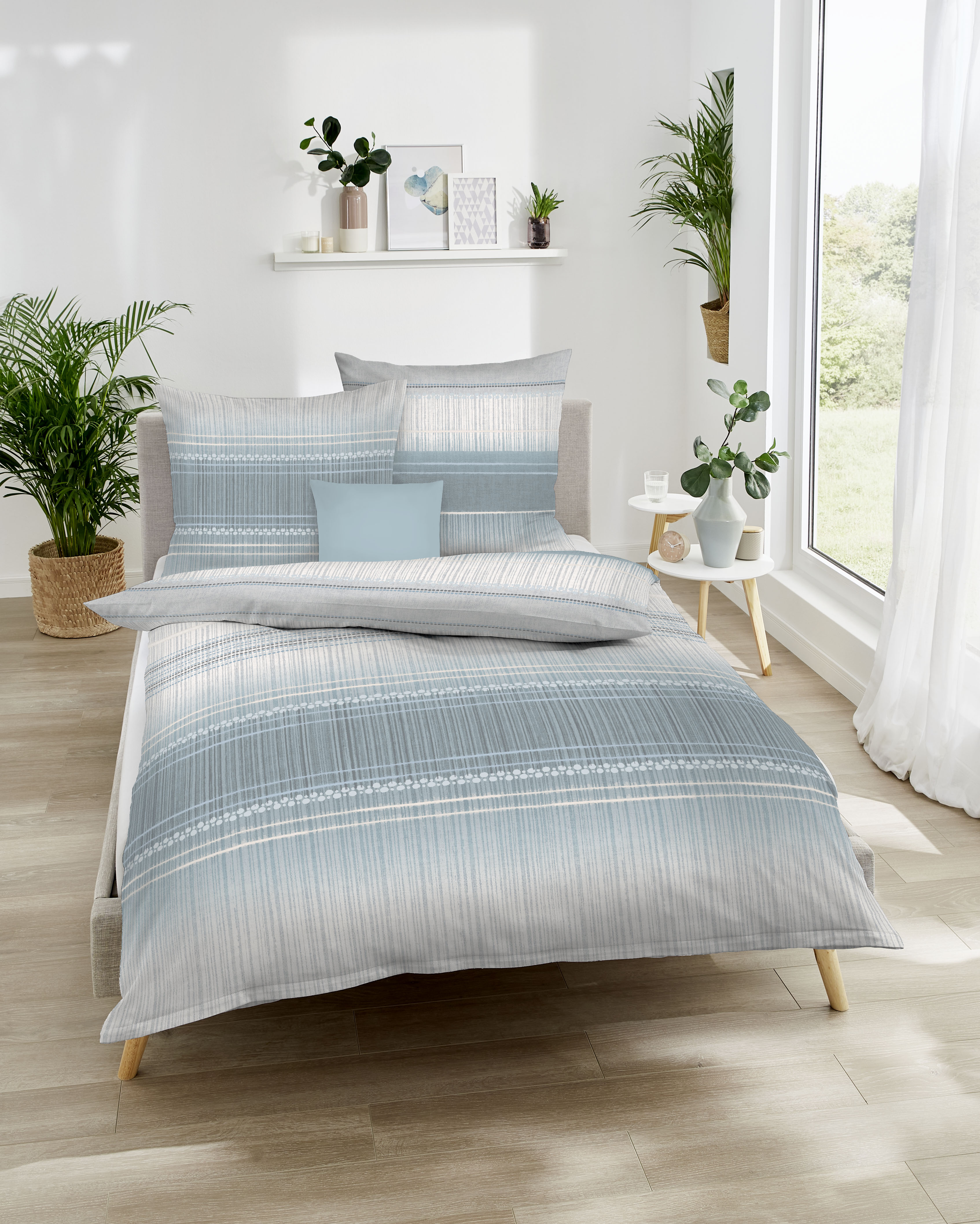 Mako Satin Bettwäsche graphit-grau