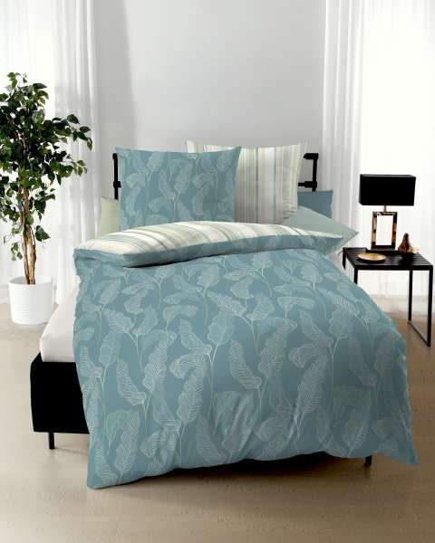 Mako Satin Bettwäsche azur Mako Satin Bettwäsche azur
