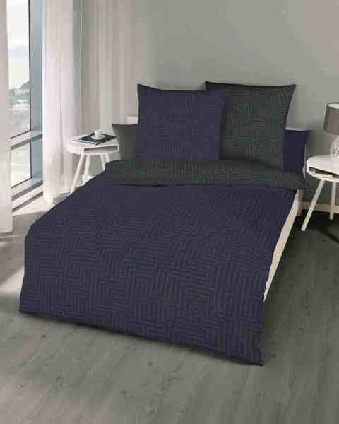 Mako-Satin Bettwäsche indigo Mako-Satin Bettwäsche indigo