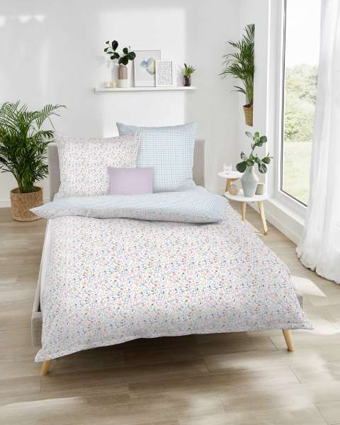 Mako Satin Bettwäsche aqua Mako Satin Bettwäsche aqua