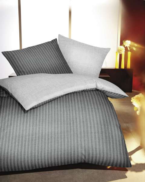 Mako Satin Bettwäsche schiefer-grau Mako Satin Bettwäsche schiefer-grau