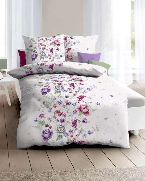 Seersucker Bettwäsche violett Seersucker Bettwäsche violett