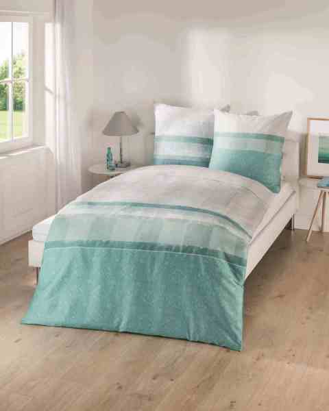 Mako Satin Bettwäsche mint Mako Satin Bettwäsche mint