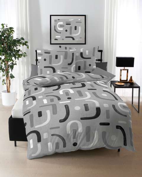 Mako Satin Bettwäsche grau Mako Satin Bettwäsche grau
