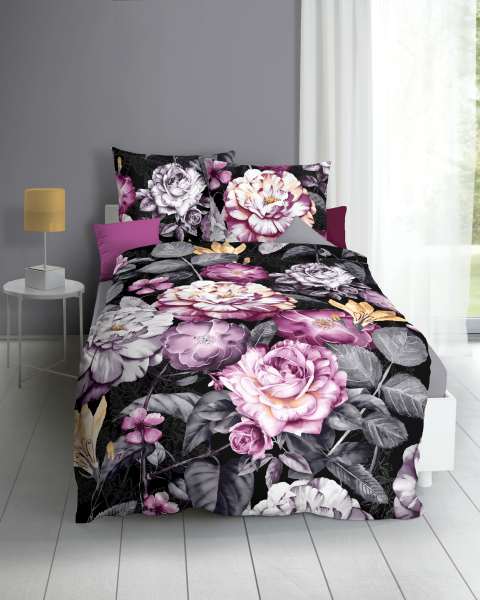 Mako Satin Bettwäsche schwarz Mako Satin Bettwäsche schwarz