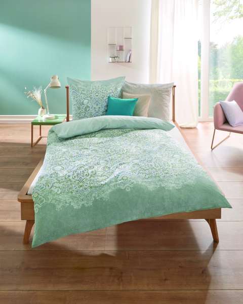 Mako Satin Bettwäsche jade Mako Satin Bettwäsche jade