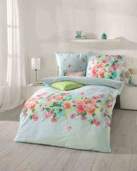 Mako Satin Bettwäsche hellblau Mako Satin Bettwäsche hellblau