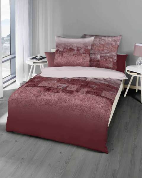 Makosatin Bettwäsche Garnitur bordeaux rot Makosatin Bettwäsche Garnitur bordeaux rot