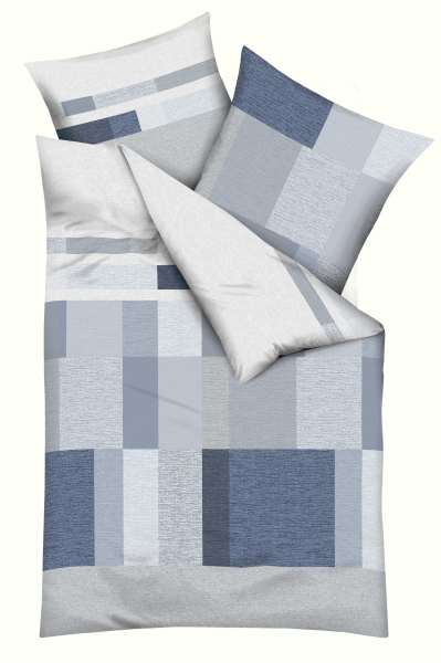 Mako Satin Bettwäsche blau Mako Satin Bettwäsche blau