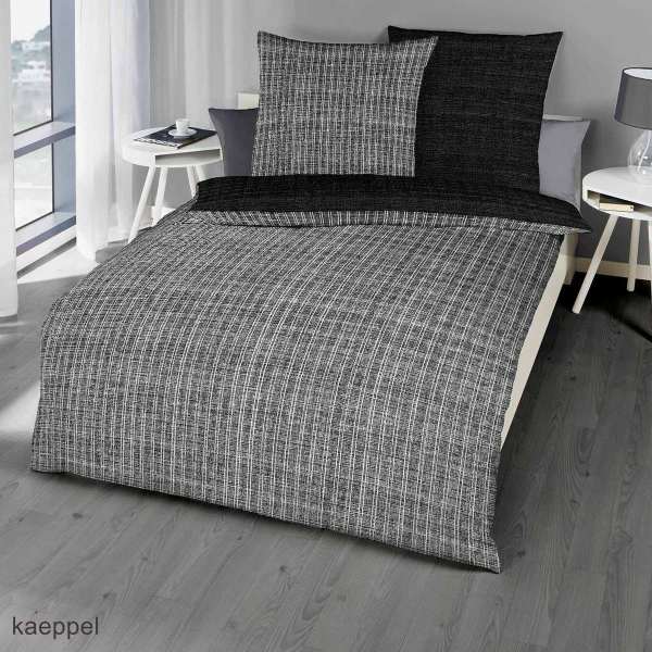 Mako Satin Bettwäsche schwarz Mako Satin Bettwäsche schwarz