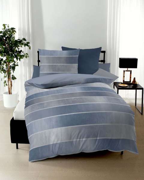 Mako Satin Bettwäsche blau Mako Satin Bettwäsche blau