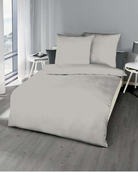 Mako Satin Bettwäsche silber Mako Satin Bettwäsche silber