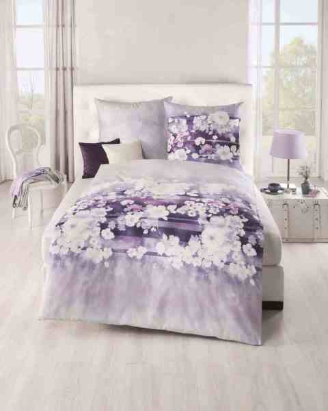 Mako Satin Bettwäsche violett Mako Satin Bettwäsche violett