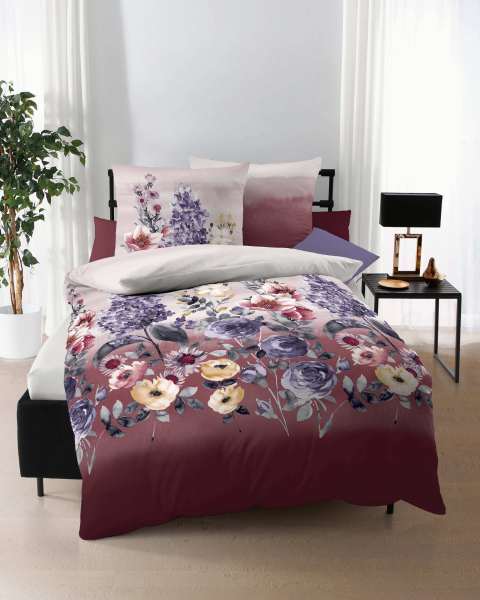 Mako Satin Bettwäsche bordeaux Mako Satin Bettwäsche bordeaux