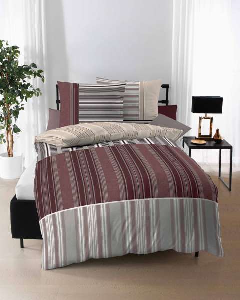 Mako Satin Bettwäsche bordeaux Mako Satin Bettwäsche bordeaux