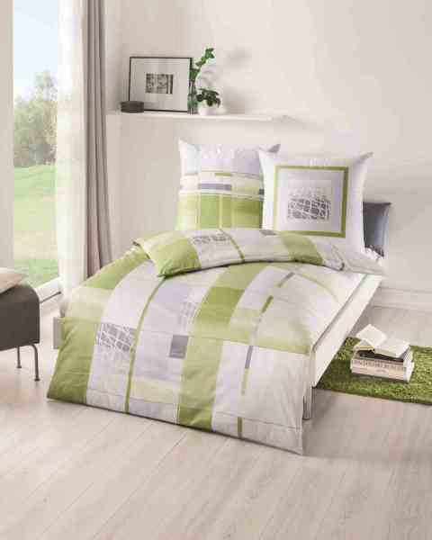 Mako Satin Bettwäsche lind Mako Satin Bettwäsche lind