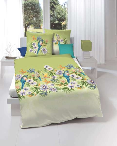 Mako Satin Bettwäsche limone Mako Satin Bettwäsche limone