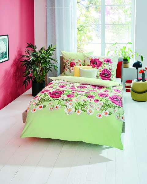 Mako Satin Bettwäsche lind Mako Satin Bettwäsche lind