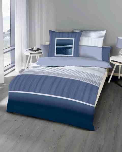 Biber Bettwäsche indigo Biber Bettwäsche indigo