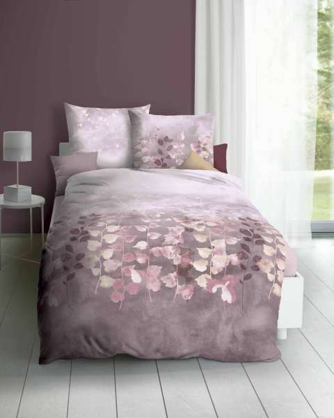 Biber Bettwäsche mauve Biber Bettwäsche mauve