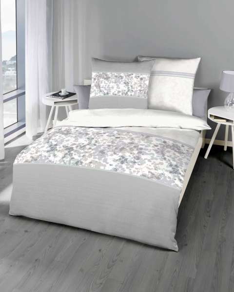mako satin bettwäsche grau floral mako satin bettwäsche grau floral