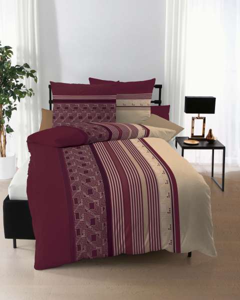 Mako Satin Bettwäsche bordeaux Mako Satin Bettwäsche bordeaux