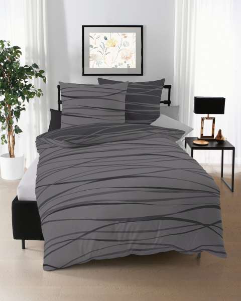 Mako Satin Bettwäsche zinn-grau Mako Satin Bettwäsche zinn-grau