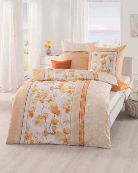 Mako Satin Bettwäsche apricot Mako Satin Bettwäsche apricot