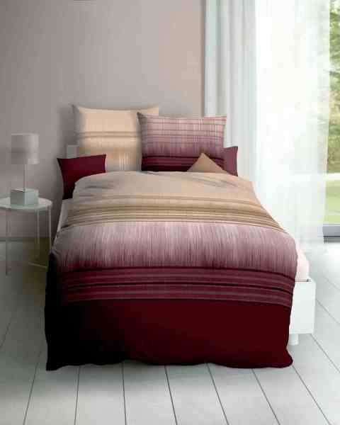 Mako Satin Bettwäsche bordeaux Mako Satin Bettwäsche bordeaux