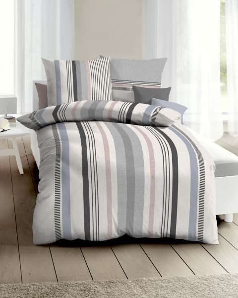 Mako Satin Bettwäsche grau Mako Satin Bettwäsche grau