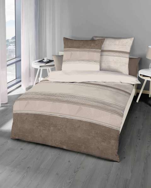 Biber Bettwäsche braun beige Biber Bettwäsche braun beige
