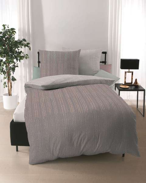 Mako Satin Bettwäsche silber Mako Satin Bettwäsche silber